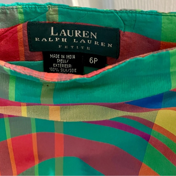 LAUREN RALPH LAUREN PETITE SKIRT SIZE 6P FULLY LINED 100% SILK WITH SIDE ZIPPER - Picture 5 of 5
